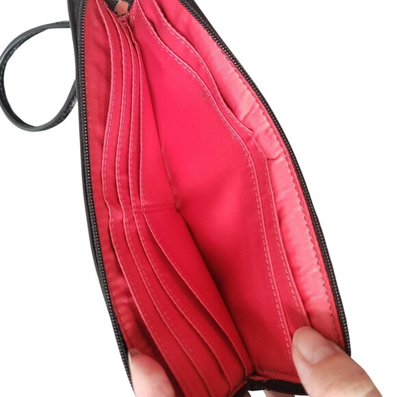 Vintage Coach Signature Poppy Blue Pink Tartan Plaid Logo Wristlet Wallet Y2K - Picture 10 of 10